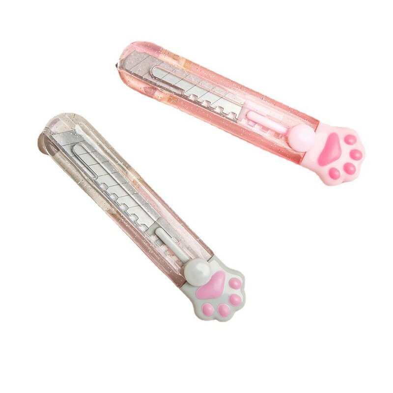 Cute Retractable Knife Portable Utility Knife Letter Openers Mini Box Cutter Cat Law Stationery Knife