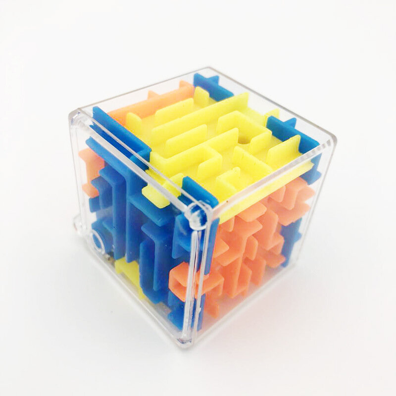 1個3D迷路マジックキューブのおもちゃ子供のギフト6両面脳開発教育おもちゃの迷路ボールのおもちゃ魔法の迷路ボールゲーム