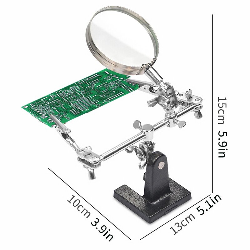 3.5X 12X lente d'ingrandimento a Clip ausiliaria per saldatura saldatore elettrico circuito per saldatura ferro strumenti per staffa per lente d'ingrandimento