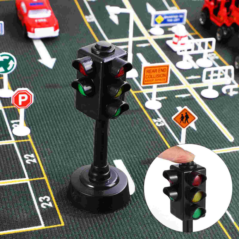 Mini Traffic Signs Model Street Road Signal Toys Traffic Light Kids Safety Educational Toys Children Collection Gifts