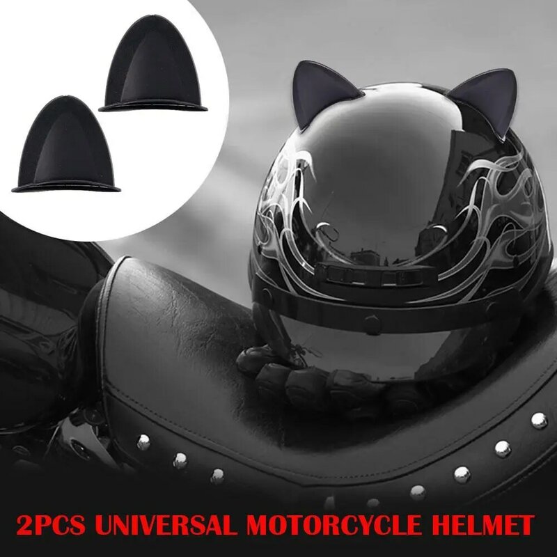 오토바이 헬멧 고양이 귀 장식, 야외 스포츠 악마의 뿔 코너 오토바이 헬멧 귀 장식 액세서리, 2 개