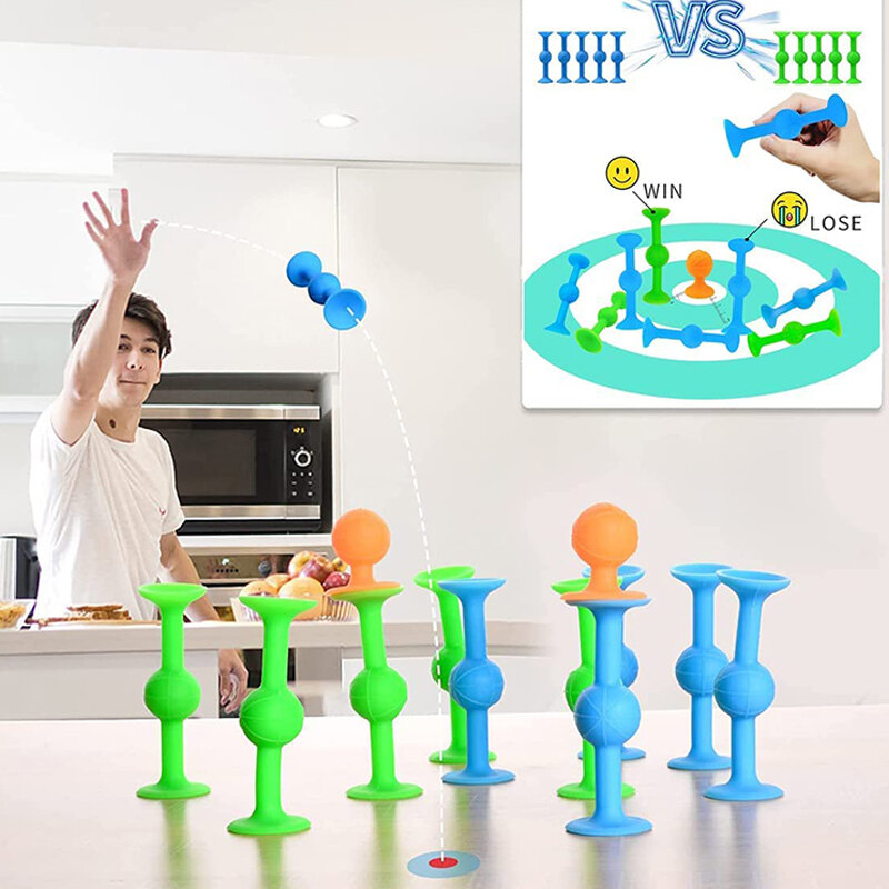 18pcs Suction Cup Darts Toys Silicone Sucker Darts Fingertip Toy for Family Games Party Favors Kid Birthday Christmas Gifts