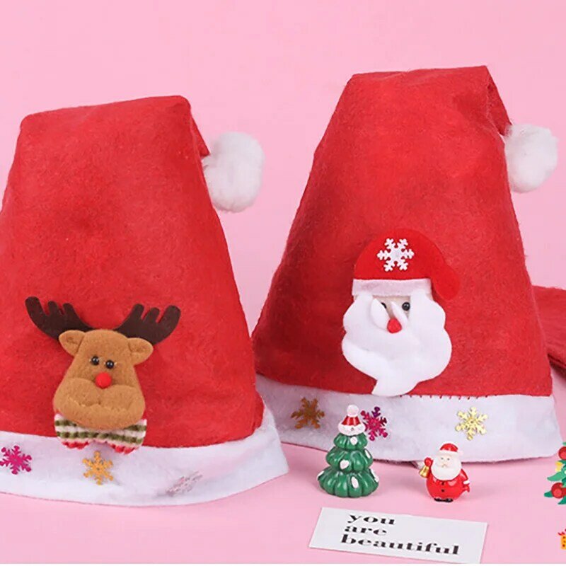 1 Buah Topi Pesta Natal Kartun Dekorasi Alat Peraga Cosplay Anak-anak Dewasa Hadiah Kartun Topi Natal Anak-anak Hadiah Natal