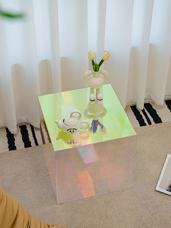 أثاث فاخر طاولات القهوة الملونة الاكريليك طاولة مربعة تصميم المنزل غرفة المعيشة أريكة طاولة جانبية غرفة نوم السرير مكتب
