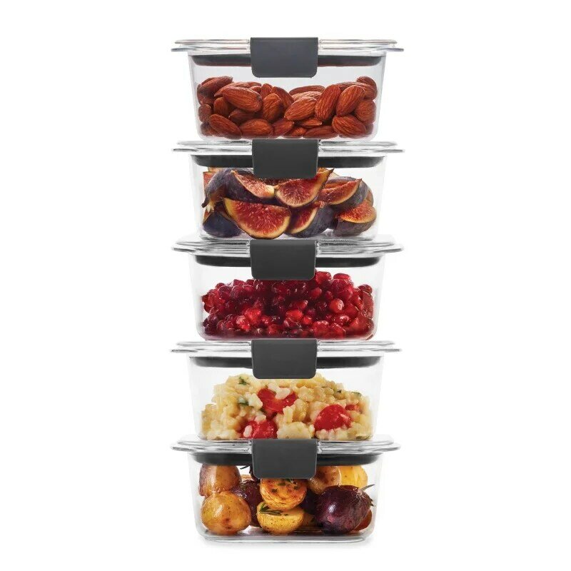 Rubbermaid Brilliance Tritan Food Storage Set of 5 Clear Containers, 1.3 Cup