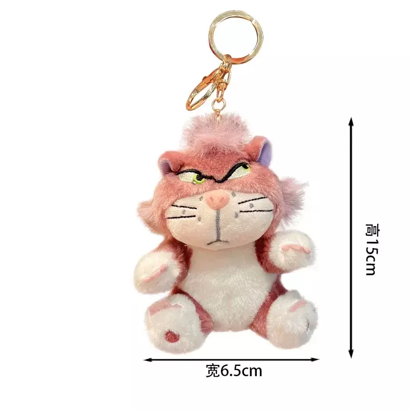 Disney Cute Lucifer Cat Keychain Anime Movie Stuffed Doll Soft Lucifer Cat Plushie Girl Bag Pendant Key Chain Birthday Gift