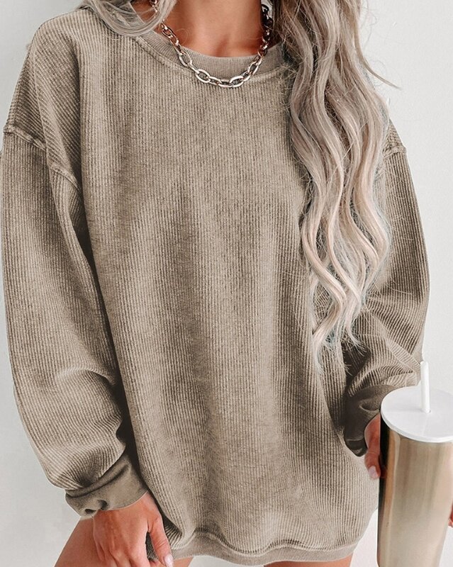 Suéter de manga larga con cuello redondo para mujer, Jersey informal con temperamento, moda diaria, otoño e invierno, novedad de 2023