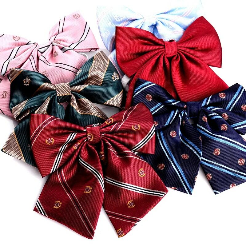 Pajarita de uniforme escolar para mujer, cinta de cuerda Led, corbata hecha a mano, camisa, pajarita de mariposa
