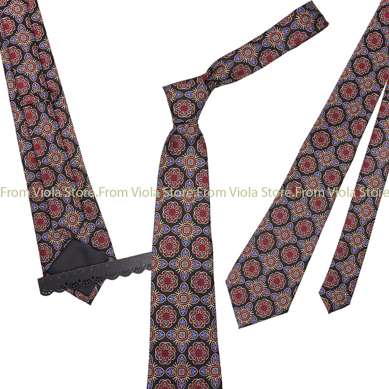 Retro Big Size Print Cartoon Floral Dot Geometry 9cm Necktie Polyester Silk Touch Men Wedding Women Suit Cravat Gift Accessory