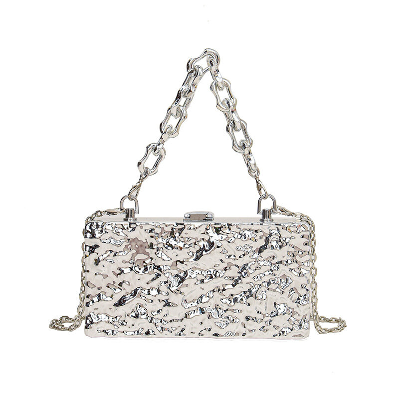 Женская косметическая сумка через плечо Y2k, акриловый зеркальный клатч, Новая модная женская сумочка с изображением ледяной трещины, тренд для ужина