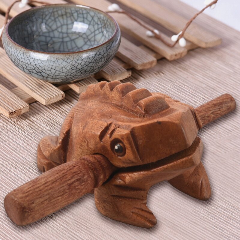 Резной вязаный деревянный ударный музыкальный звук деревянная лягушка тональный блок игрушка