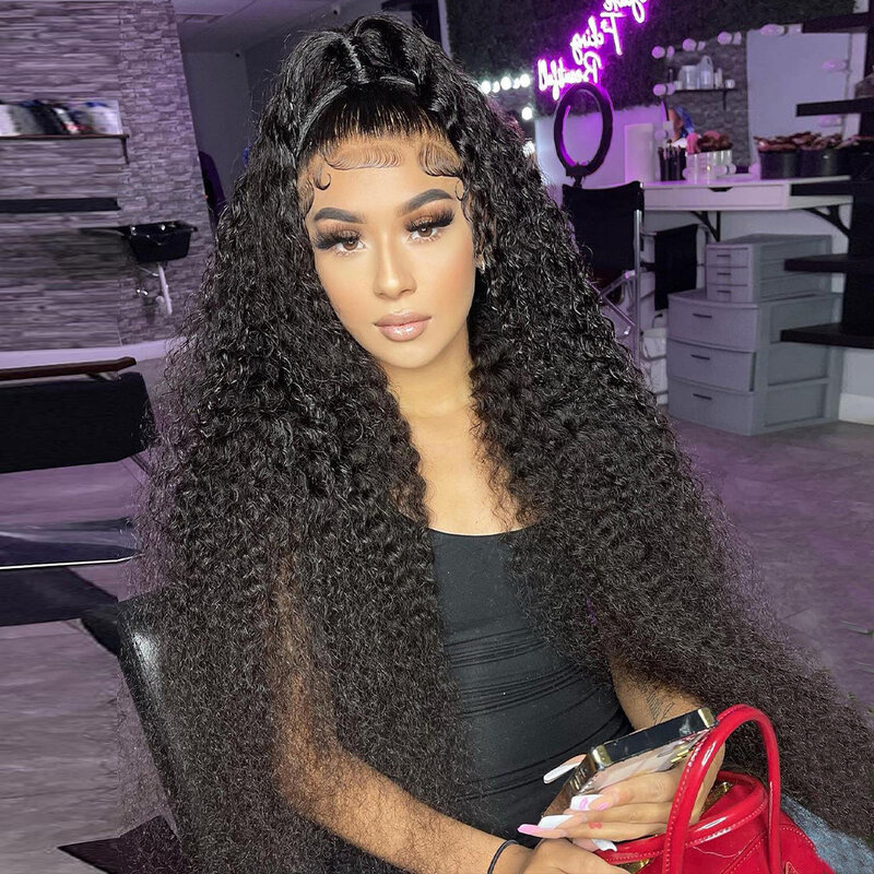Curly 13x4 13x6 Hd Transparent Lace Frontal Human Hair Wigs Pre Plucked Brazilian Water Wave Human Hair Wig For Black Women