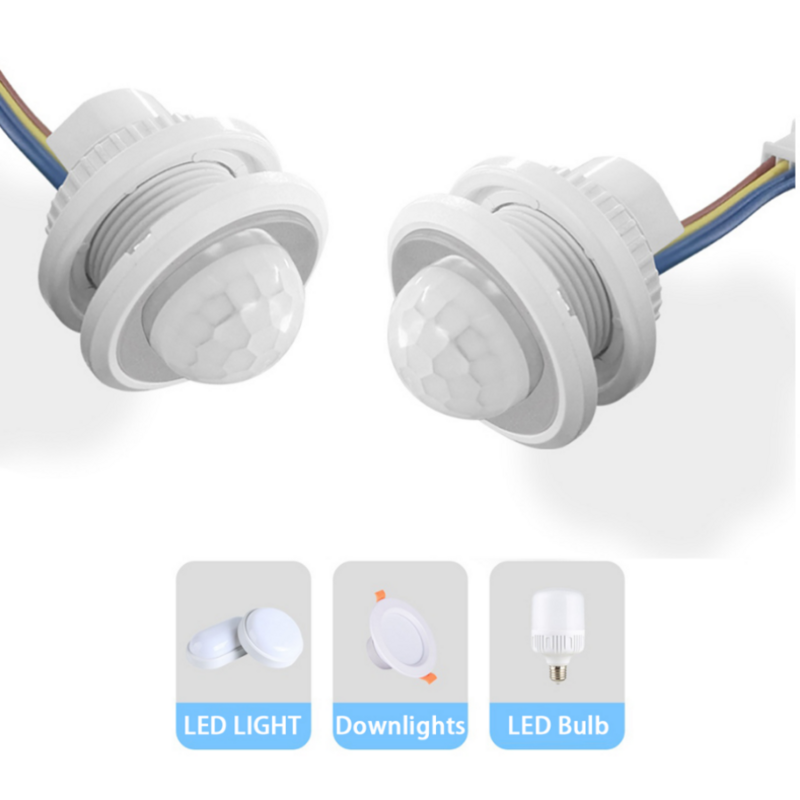 LED 적외선 모션 센서 스위치, 움직임 감지기, 램프 스위치 지원, 시간 감지 조절 가능, 85V-265V