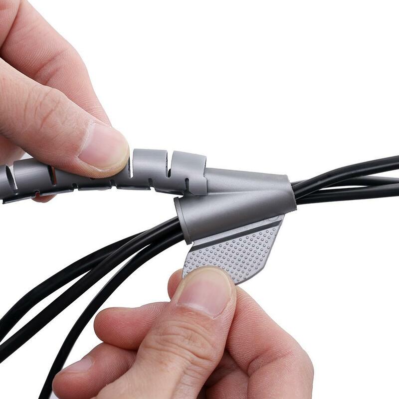 Flexível Espiral Cable Wire Protector, Computer Cord Organizer, Protective Tube Clip, Ferramenta de Gestão, 1.5 m, 2m, 16mm, 10mm