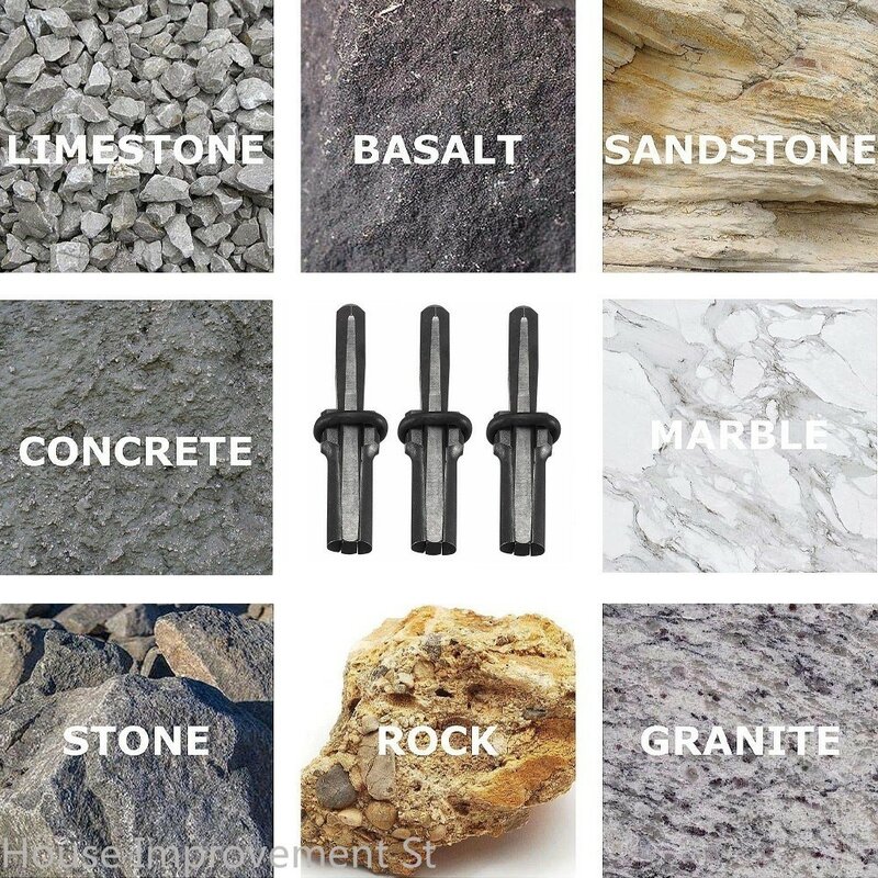Cuña y plumas para hormigón, cuñas divididas de piedra, herramienta de cuña para mármol, granito, Roca, 1/2/3 piezas, 23mm (0,91 pulgadas)