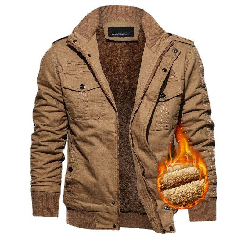남성용 두꺼운 따뜻한 밀리터리 재킷, 코튼 바람막이 재킷, 남성 울 라이너, 후드 파카, 플러스 사이즈 6XL, 겨울 아웃웨어