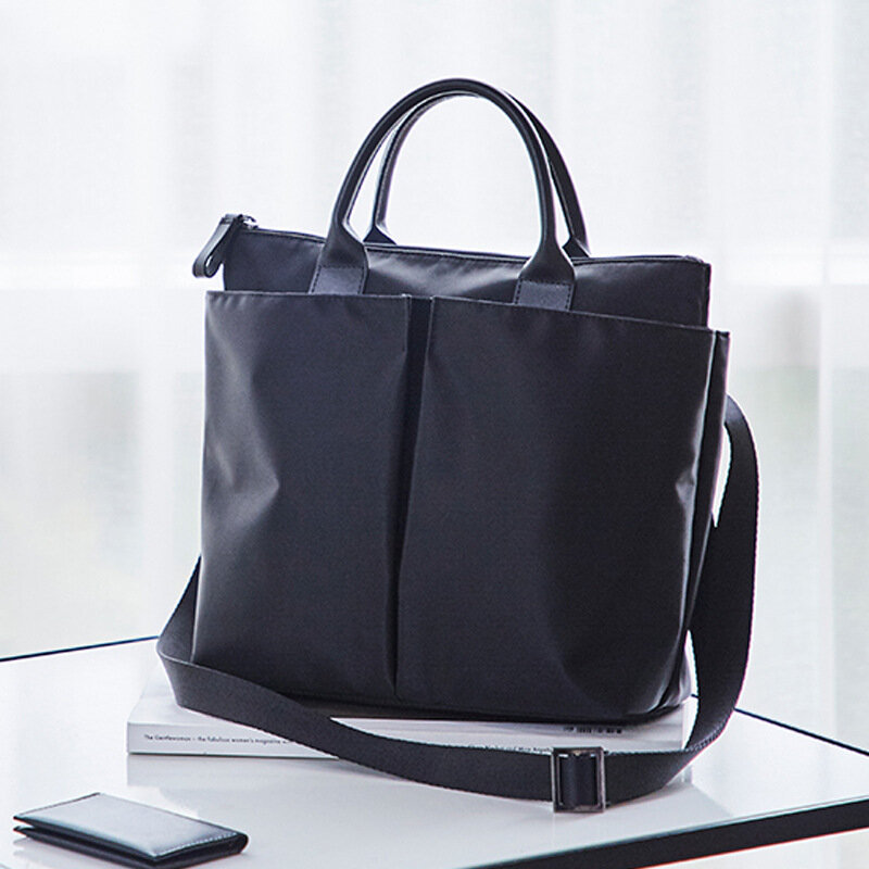 Torebka nylonowa jednokolorowa torba na ramię Unisex modna koreańska wersja prosta i eleganckie z kieszeniami torba Crossbody