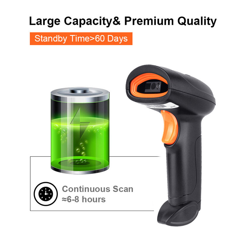 Handheld Wireless Barcode Scanner Portable Wired 1D 2D QR Code PDF417 Reader  for Retail Shop  Logistic Warehouse