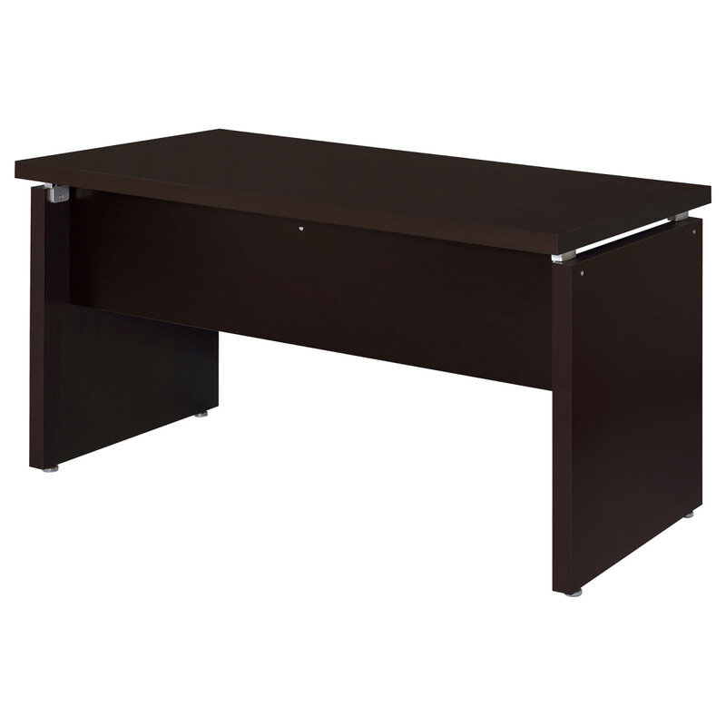 Modern Cappuccino Floating Top Computer Desk with Sleek Design and Ample Storage Options for Home Office or Study Room Decor des