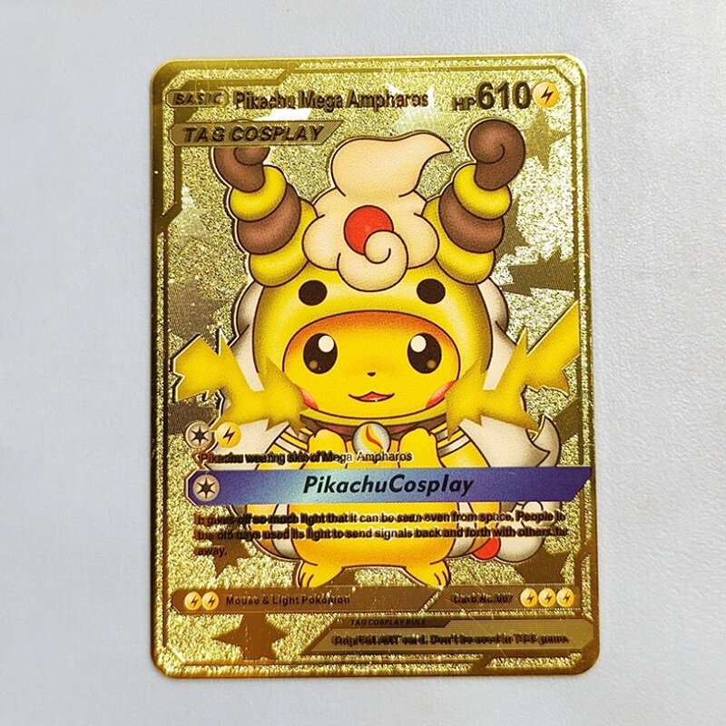 1pcs Pokemon Iron Cards Metal Pikachu Cosplay Different Styles Pikachu Shiny Letters Pokémon Game Collection Children Toys Gift
