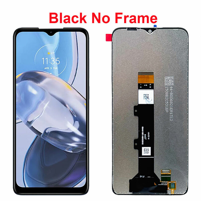 6.5" Screen For Motorola Moto E22 LCD Display Touch Screen Sensor Digiziter Assembly Replace For Motorola Moto E22i With Frame