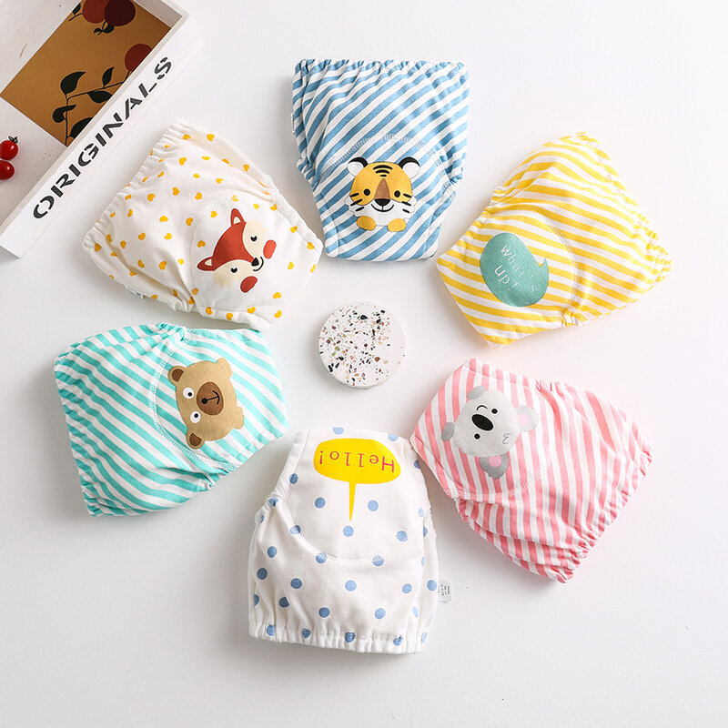 한국 스타일 귀여운 코튼 아기 방수 트레이닝 바지, 아기 기저귀, 세탁 가능한 반바지, 기저귀 교체 속옷, 신제품