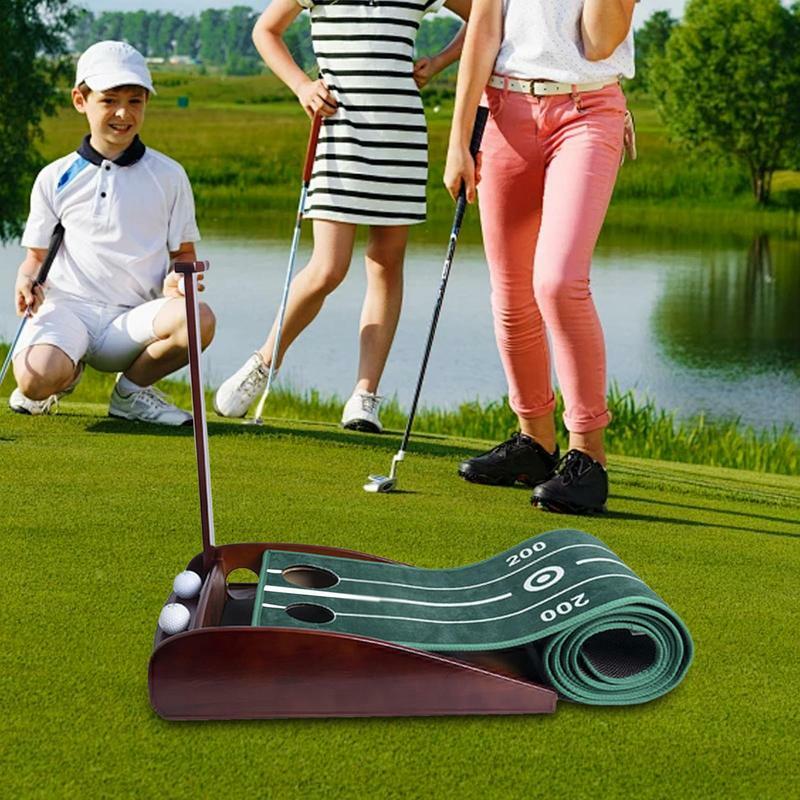 Tikar putt Golf, tikar latihan dapat dilipat untuk Golf Mini putt hijau, bantuan latihan menghemat ruang
