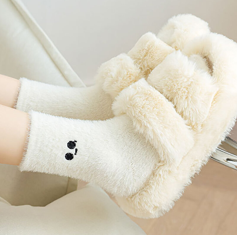 Women Cute Cartoon Soft Fuzzy Socks Winter Warm Fleece Kawaii Casual Plush Socks Fashion Home Floor Sleep Fluffy Sock