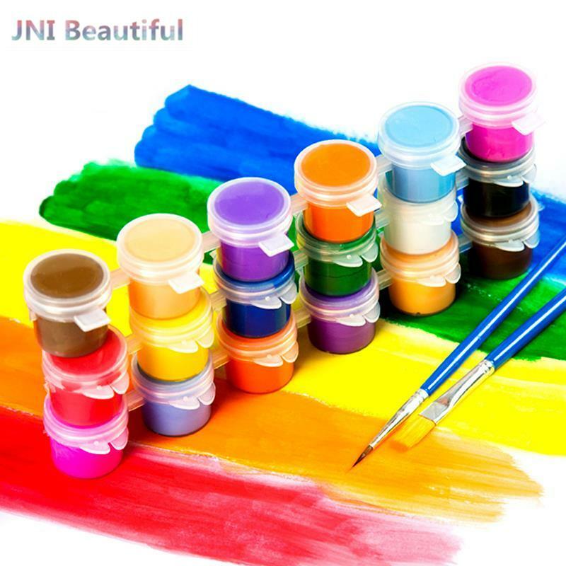 6 warna 3ml akrilik ramah lingkungan DIY lukisan buatan tangan bahan seni alat lukisan bahan seni untuk lukisan tangan