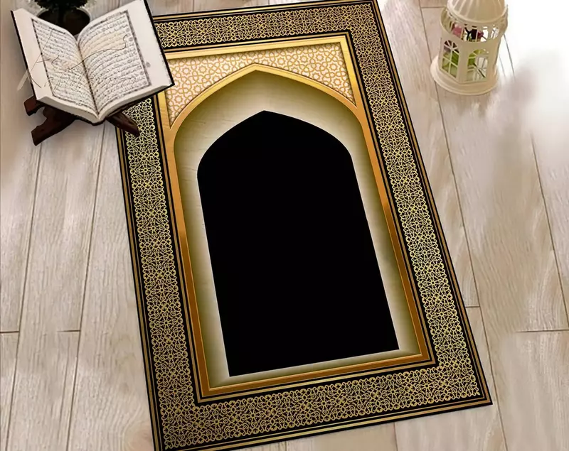ジャナマズ-イスラム教徒の祈りのカーペット,パーソナライズされた精神的な大きな滑り止めエリアのカーペット,イスラムのヨガマット,家の装飾