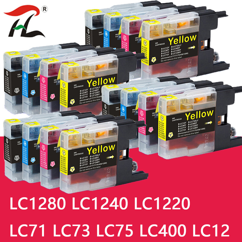 Untuk Brother Tinta Cartridge LC1280 LC1240 Tinta Printer LC1220 untuk MFC-J280W J430W J435W J5910DW J625DW J6510DW J6910DW DCP-J725DW