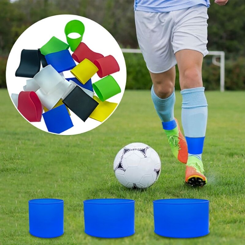 1 Pair Shin Pad Holder Soccer Shin Guard Straps Silicones Ankle Guard for Football Running Cycling Outdoor Sports