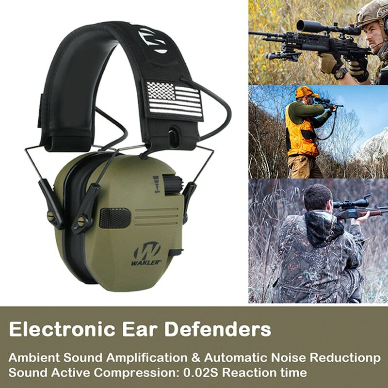 Auriculares de protección auditiva electrónica para disparar, auriculares de caza activos con reducción de ruido