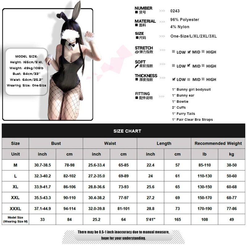 Disfraz de conejito de Material de piel sintética para mujer, bonito y Sexy, buena calidad, se puede usar para espectáculo de cómic, Cosplay Kawaii