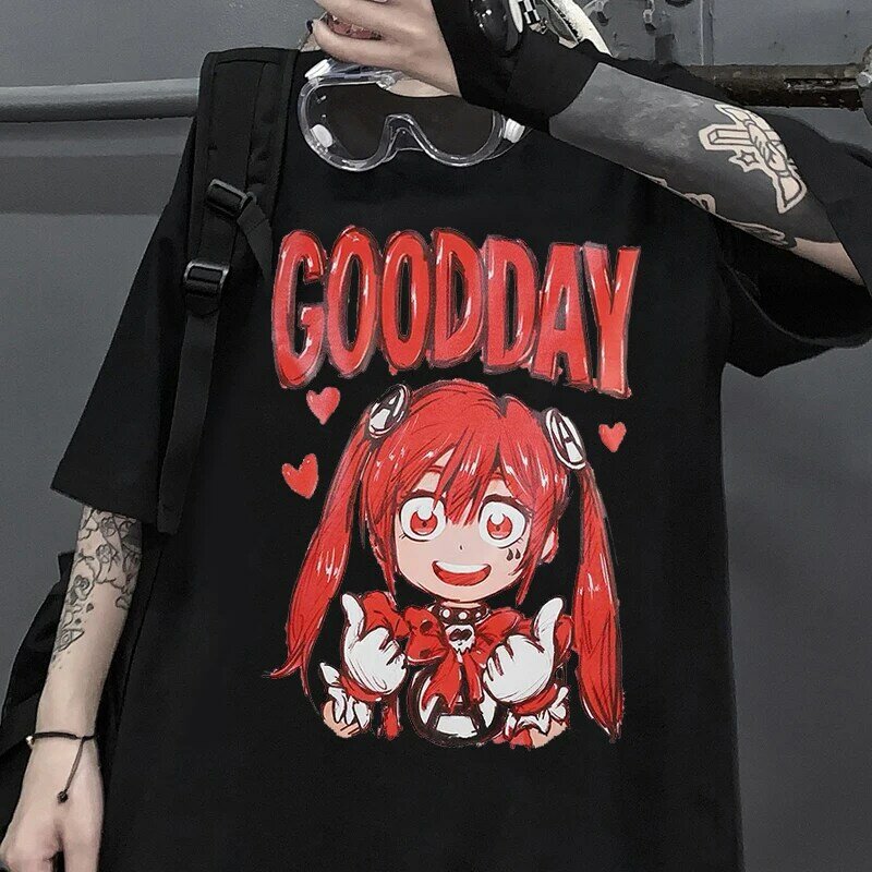 2022 New Streetwear top Dark Devil Print Tshirt Unisex manica corta Gothic Harajuku oversize WomenT-Shirt Hip Hop T Shirt uomo