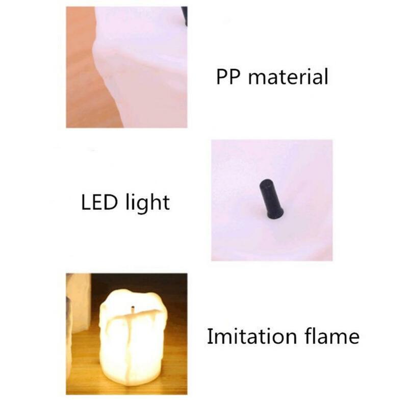 Bougie électronique LED sans flamme de simulation, lumière de table, décoration de fête, 5 pièces