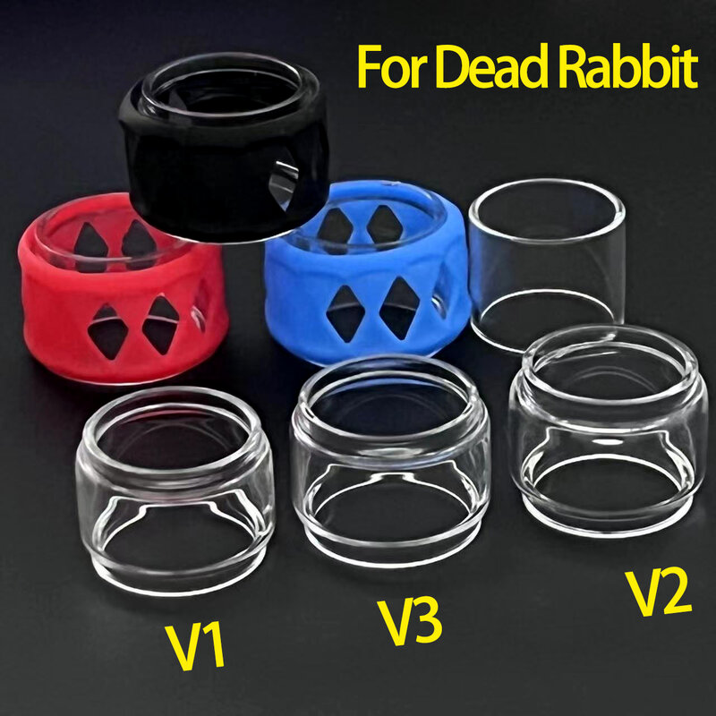 Protector de vidrio de burbujas, cubierta de silicona para conejo muerto V1 v2/conejo muerto, 3 bombillas normales, taza de vidrio de repuesto recta