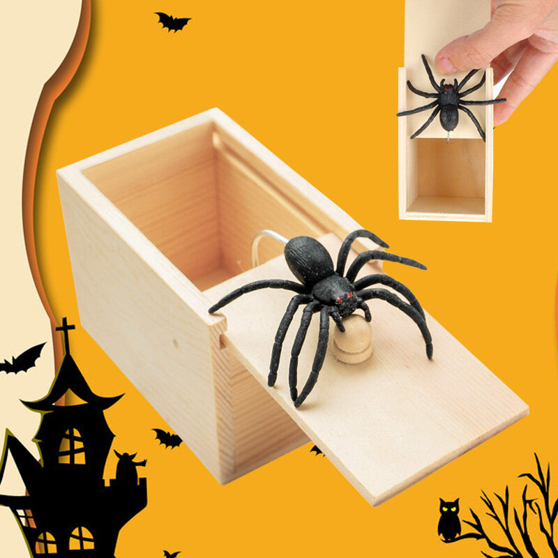 Mainan horor seram laba-laba mainan dekorasi Halloween properti lelucon permainan menyenangkan lucu trik bercanda mainan kantor hadiah anak-anak