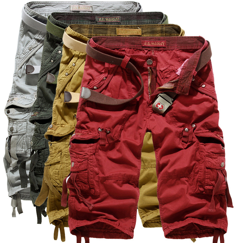TPJB nowe letnie spodnie kamuflażowe luźne szorty Cargo mężczyźni Camo letnie krótkie spodnie Homme szorty Cargo bez paska Drop Shipping