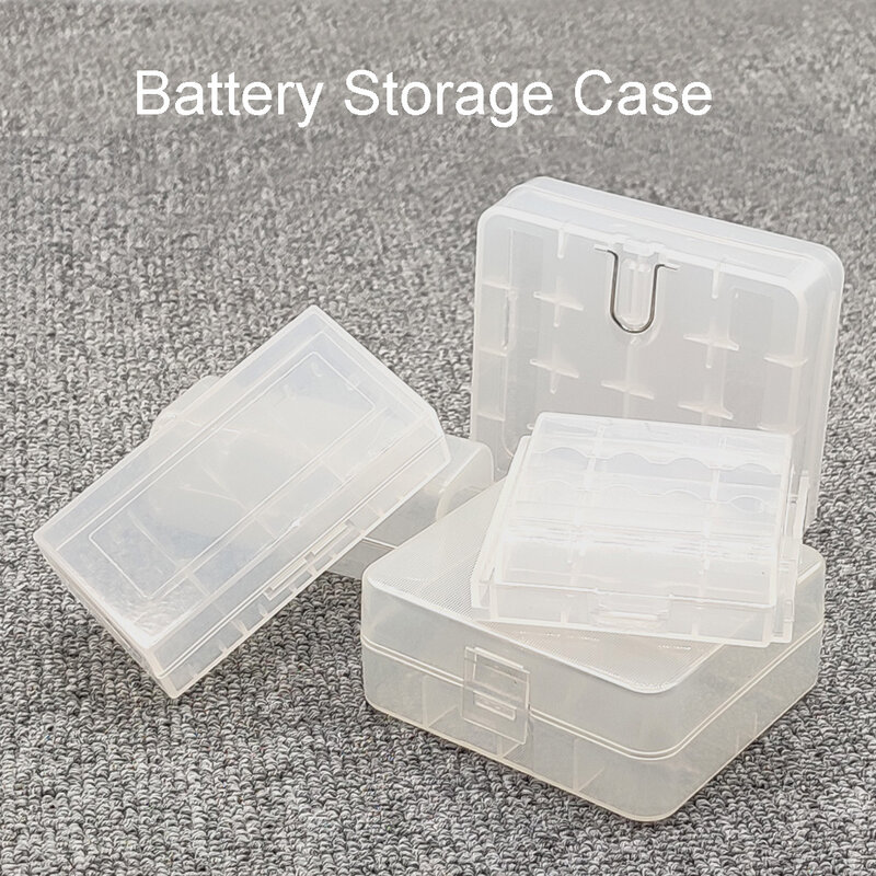 Caja de almacenamiento de baterías AA y AAA, estuche rígido transparente de plástico para baterías recargables, 18650, 20700, 21700, 26650