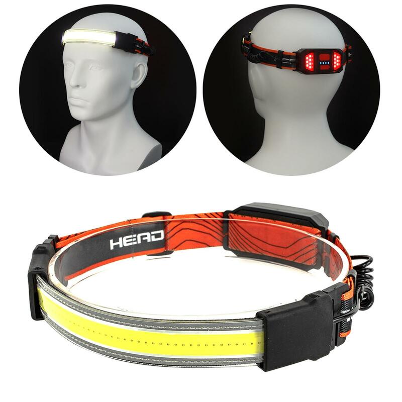 USB Cob LED elastische Kopfband Scheinwerfer Taschenlampe Taschenlampe Bar 3 Modi