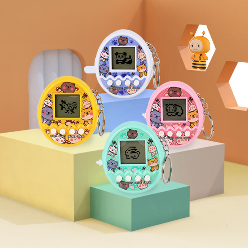 Новинка 2023, электронная машинка для домашних животных Tamagotchi, мини ручная электронная игровая машинка, виртуальный брелок для поднятия домашних животных, игрушки