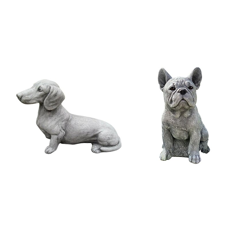 Prezenty dla psów wystrój ogrodu-figurka psa na zewnątrz do wystroju na trawnik ogrodowy Patio, rzeźby pamiątkowa biżuteria z motywem zwierząt domowych