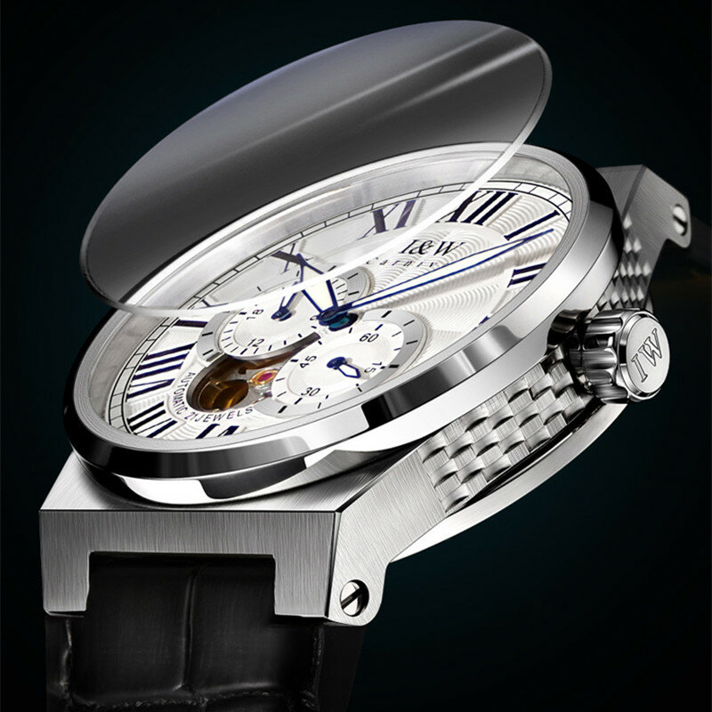 Мужские Роскошные Механические деловые часы Montre Homme I & W, модные автоматические спортивные часы с сапфировым стеклом, водонепроницаемость 50 м, светящиеся