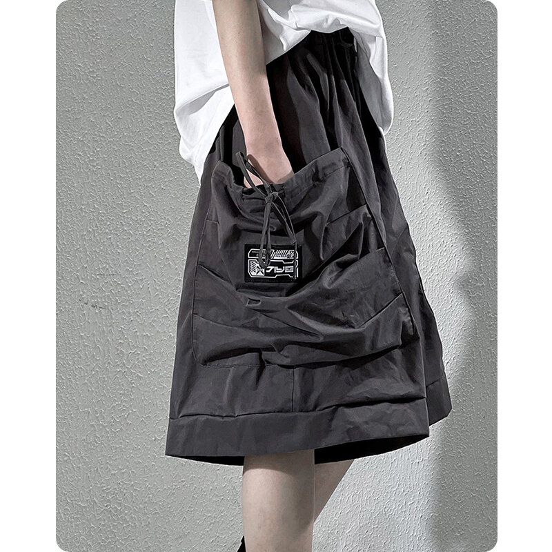 Unisex na altura do joelho Workwear Shorts, algodão da moda japonesa, High Street Part, calças cargo, roupas masculinas, Harajuku, verão