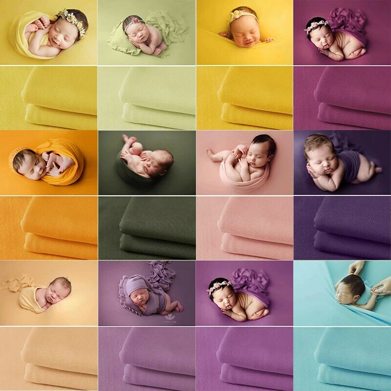 Newborn Photography Props Soft Wrap Blanket Backdrop Stretchable Fabrics for Baby Posing Studio Shooting Photo Accessories