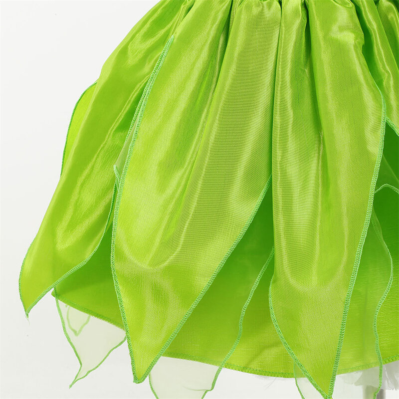 Tinker Bell Costume for Girls, Fairy Princess Dress, Roupas infantis, Sapatos Verdes, Asa, Natal, Festa do Festival, 1 Pc