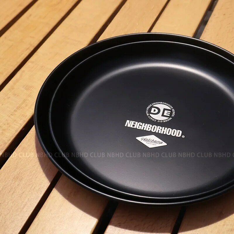 NBHD outdoor tactical dinner plate 304 stainless steel portable blackened plate camping tableware camping equipment
