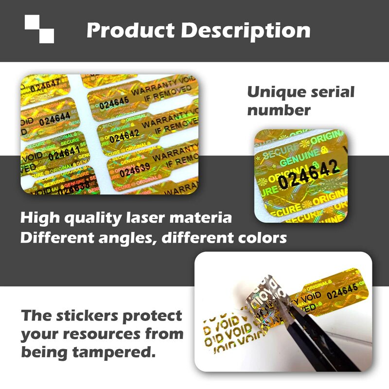 Bone Shape holographic sticker labels laser high Security tamper poof seal warranty void hologram stickers with numbers 5x1cm