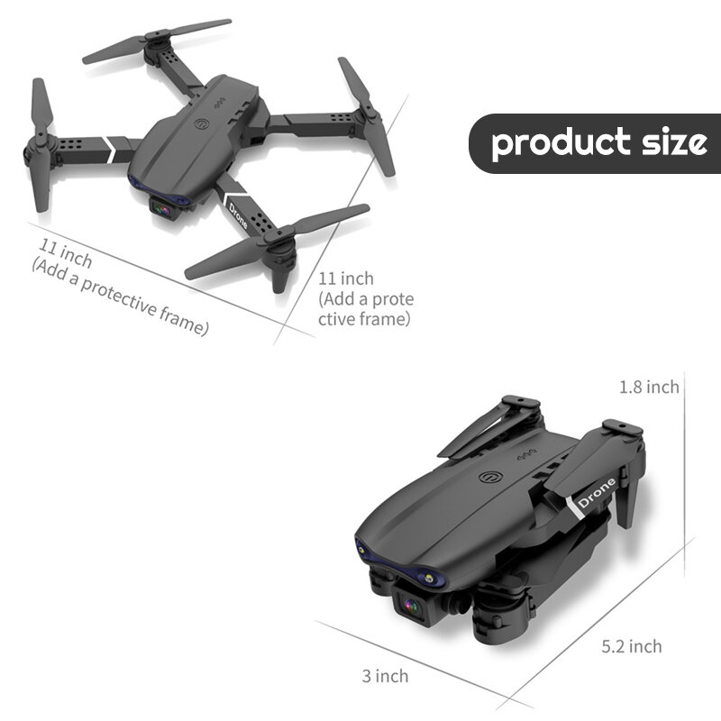 Beste E99 Pro2 Drone 4K Optischen Fluss Quadrocopter Mit Dual Kameras Faltbare RC Eders Smart Folgen Mich Super Breite winkel Kamera